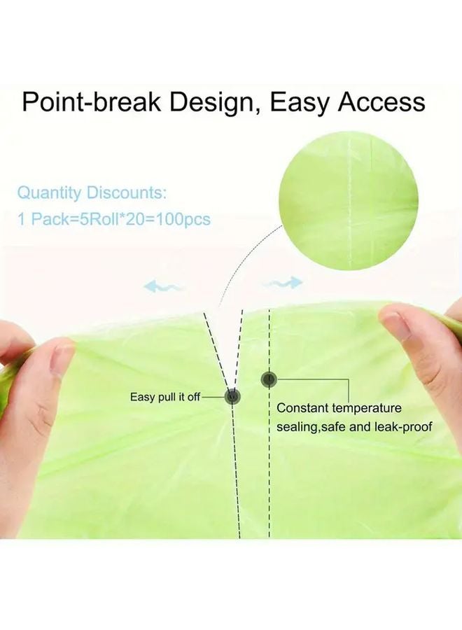 أكياس قمامة خضراء ثقيلة الوزن أكثر سمكًا بنسبة 20٪ عديمة الرائحة مقاومة للتسرب 100 قطعة - Image 3