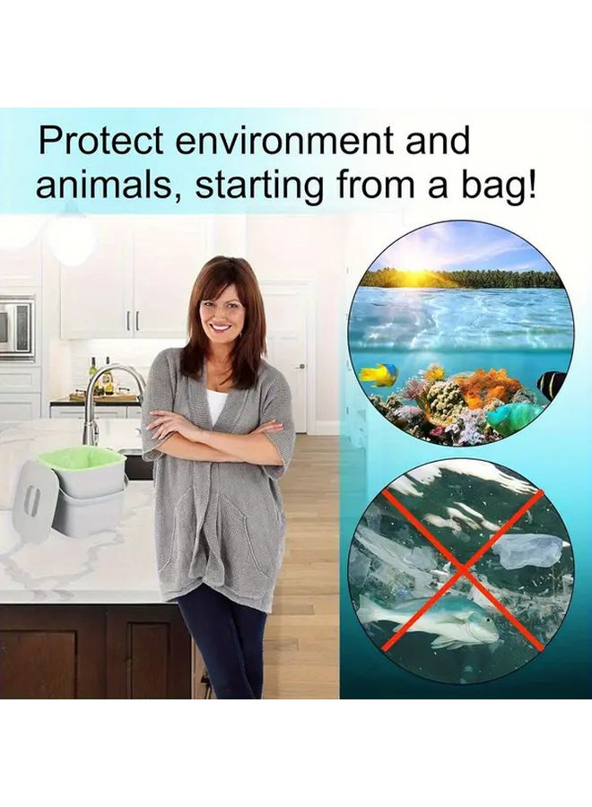 أكياس قمامة خضراء ثقيلة الوزن أكثر سمكًا بنسبة 20٪ عديمة الرائحة مقاومة للتسرب 100 قطعة - Image 1