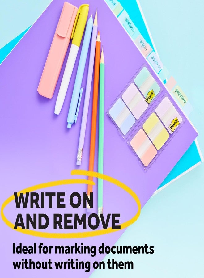 بوست-إت علامات لاصقة من نوع Post-it، مقاس 1 بوصة × 1.5 بوصة، 3 مجموعات من علامات الكتب بألوان باستيل رائعة متنوعة لوضع علامات مرجعية، وتدوين الملاحظات، والقراءة، والتذكيرات، ألوان أزرق، بنفسجي، وأخضر (إجمالي 36 علامة) - Image 5