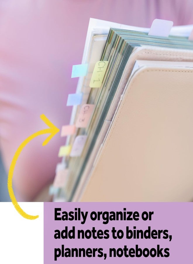 بوست-إت علامات لاصقة من نوع Post-it، مقاس 1 بوصة × 1.5 بوصة، 3 مجموعات من علامات الكتب بألوان باستيل رائعة متنوعة لوضع علامات مرجعية، وتدوين الملاحظات، والقراءة، والتذكيرات، ألوان أزرق، بنفسجي، وأخضر (إجمالي 36 علامة) - Image 4
