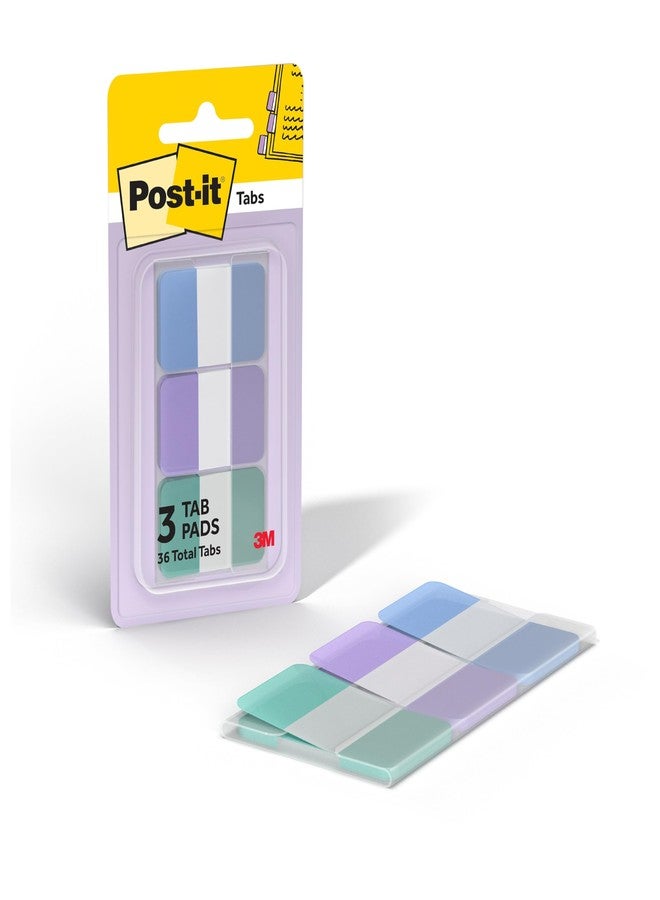 بوست-إت علامات لاصقة من نوع Post-it، مقاس 1 بوصة × 1.5 بوصة، 3 مجموعات من علامات الكتب بألوان باستيل رائعة متنوعة لوضع علامات مرجعية، وتدوين الملاحظات، والقراءة، والتذكيرات، ألوان أزرق، بنفسجي، وأخضر (إجمالي 36 علامة) - Image 1