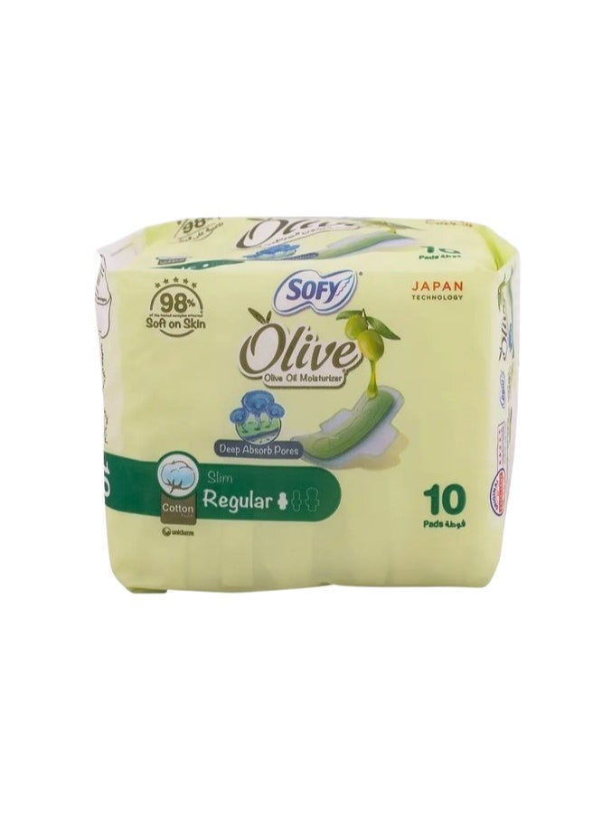 Sofy feminine pads with moisturizing olive oil normal10 pads - Image 2