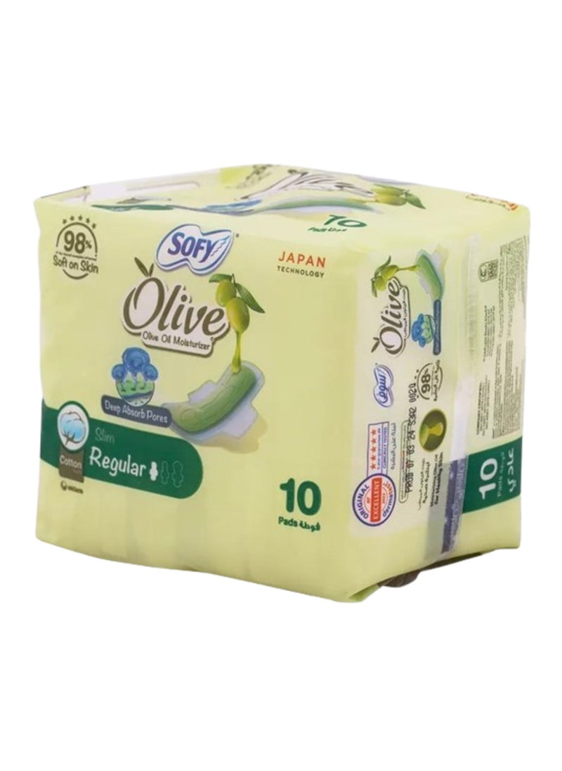 Sofy feminine pads with moisturizing olive oil normal10 pads - Image 1