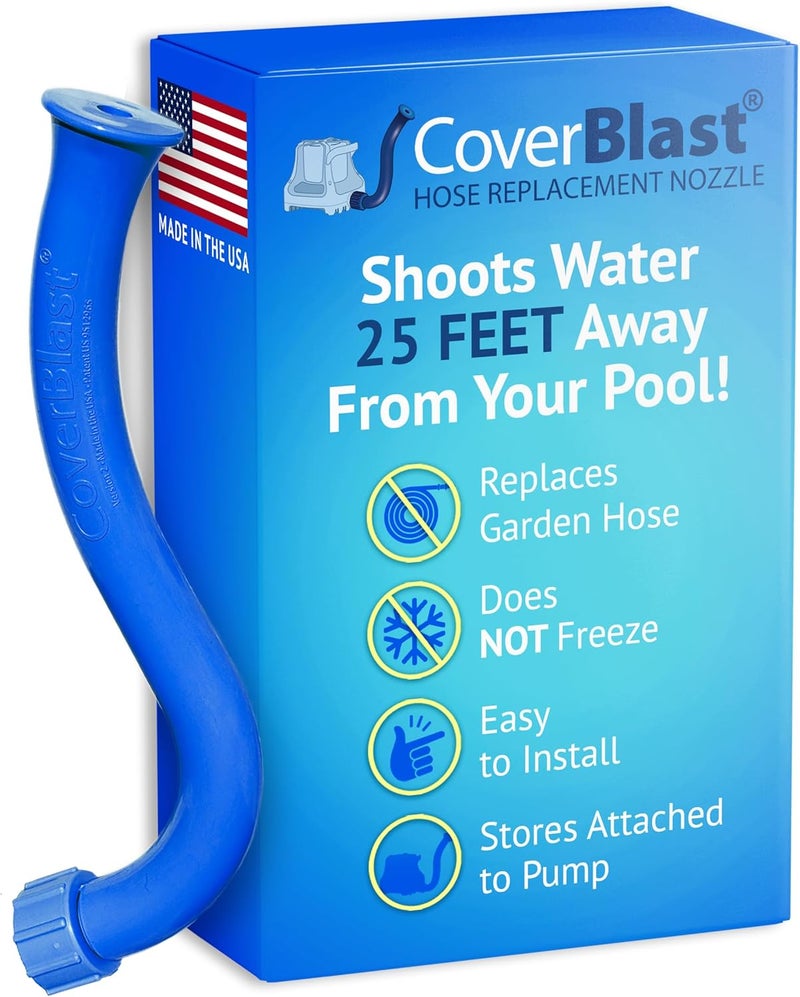 CoverBlast Pool Cover Pump Attachment - USA-Made & Patented Pool Cover Pump Hose Alternative w/ 25ft. Range - Easy-To-Install & Use Year-Round - Replaces Traditional Hoses, Eliminating Tripping Hazard - Image 1