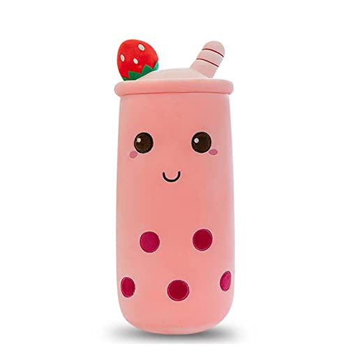 Rexinc Cute Plushies Plush Plushie Long Strawberry Pillow Bubble Tea Stuffed Animal Valentines Gift for Kids Adults GirlfriendPink Plush16 Inch - Image 1