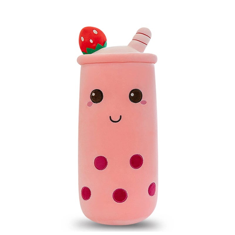 Rexinc Cute Plushies Plush Plushie Long Strawberry Pillow Bubble Tea Stuffed Animal Valentines Gift for Kids Adults GirlfriendPink Plush16 Inch - Image 2