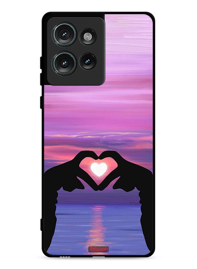 Tolwak Motorola Edge 50 Protective Case Cover Heart Moon - Image 1