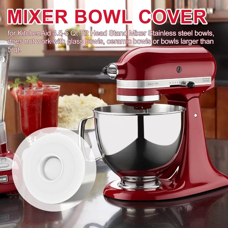 CVILL 2-Piece Mixing Bowl Cover for KitchenAid Tilt Stand Mixers 4.5-5-Quart Stainless Steel Mixing Bowls - Bowl Lids Prevent Ingredient Spills - Image 5