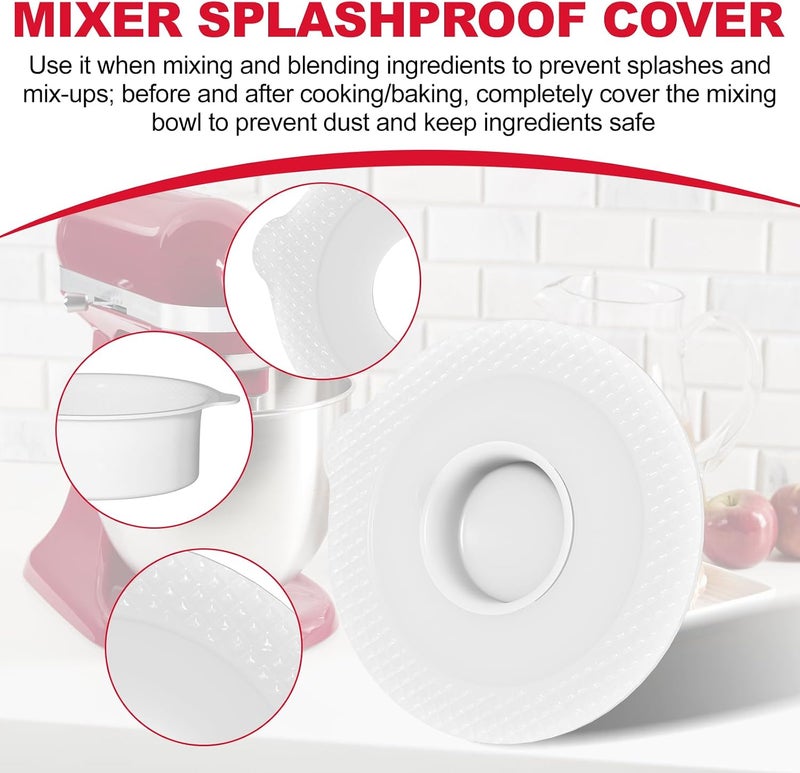 CVILL 2-Piece Mixing Bowl Cover for KitchenAid Tilt Stand Mixers 4.5-5-Quart Stainless Steel Mixing Bowls - Bowl Lids Prevent Ingredient Spills - Image 3