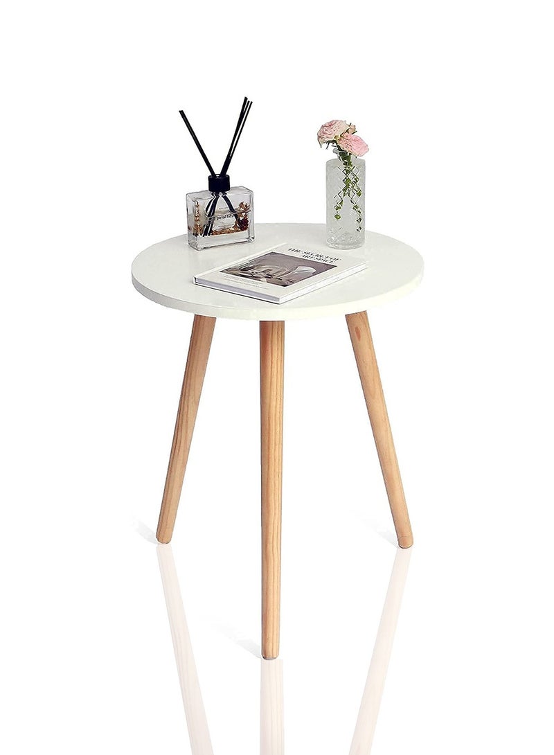 JoyousSto Round Side/ End Table, Accent Nightstand Modern for Living Room Bedroom Office Small Spaces, 16*19.5in(40*50cm),White - Image 1