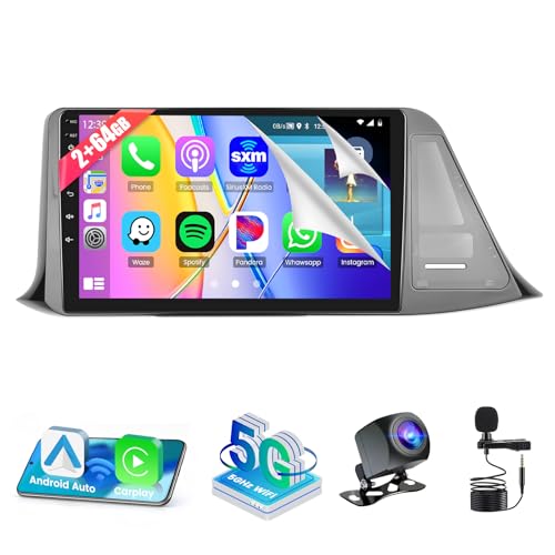 Roinvou 5G WiFi Car Radio for Toyota CHR 2016 2017 2018 2019, 9 inch IPS Touch Screen for CHR Head Unit with Carplay Android Auto, EQ, DSP, Bluetooth, GPS, FM RDS, 2G RAM 64G ROM - Image 1
