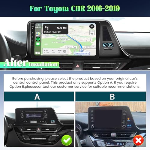 Roinvou 5G WiFi Car Radio for Toyota CHR 2016 2017 2018 2019, 9 inch IPS Touch Screen for CHR Head Unit with Carplay Android Auto, EQ, DSP, Bluetooth, GPS, FM RDS, 2G RAM 64G ROM - Image 2