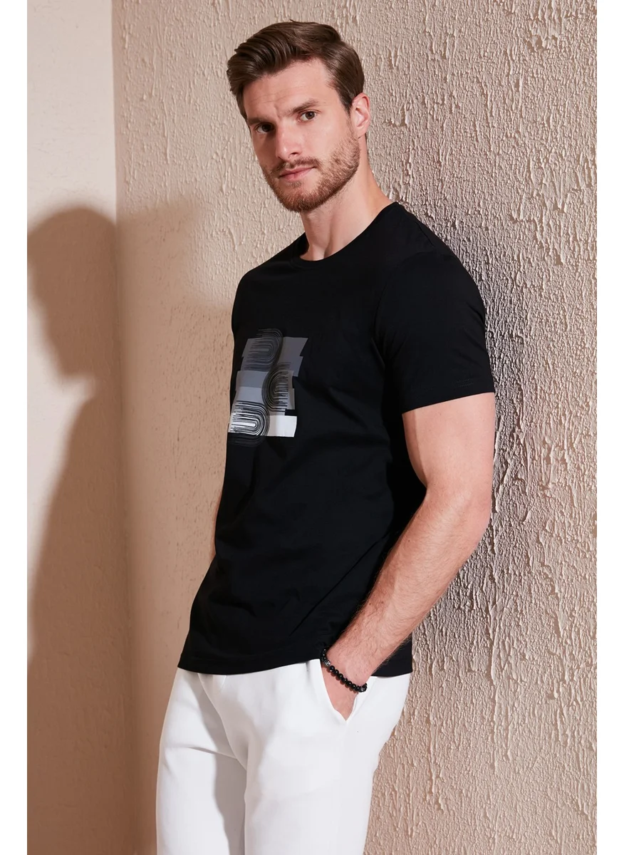 Buratti Cotton Slim Fit Crew Neck T Shirt Men's T Shirt 646R8010