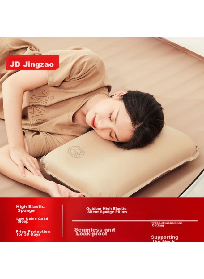 JD.com Jd Jingzao Outdoor 3d Foam Pillow, Automatic Inflatable Travel Headrest, Neck Support Pillow, High Rebound Foam, Soft And Comfortable  - Image 1
