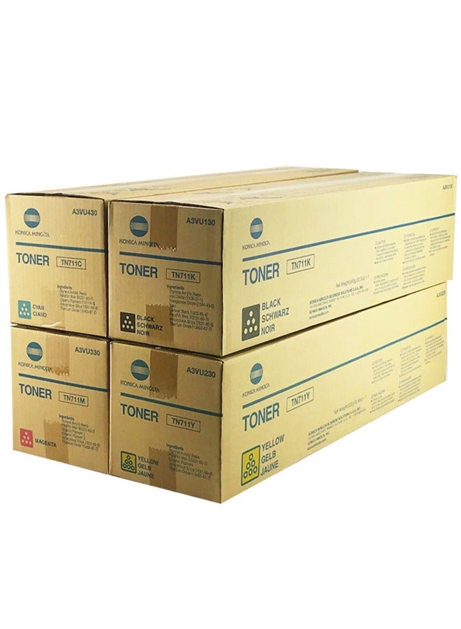 كونيكا Genuine OEM Konica Minolta TN711 Complete Toner Cartridge Set CMYK Bizhub C654 Bizhub C754 - Image 1