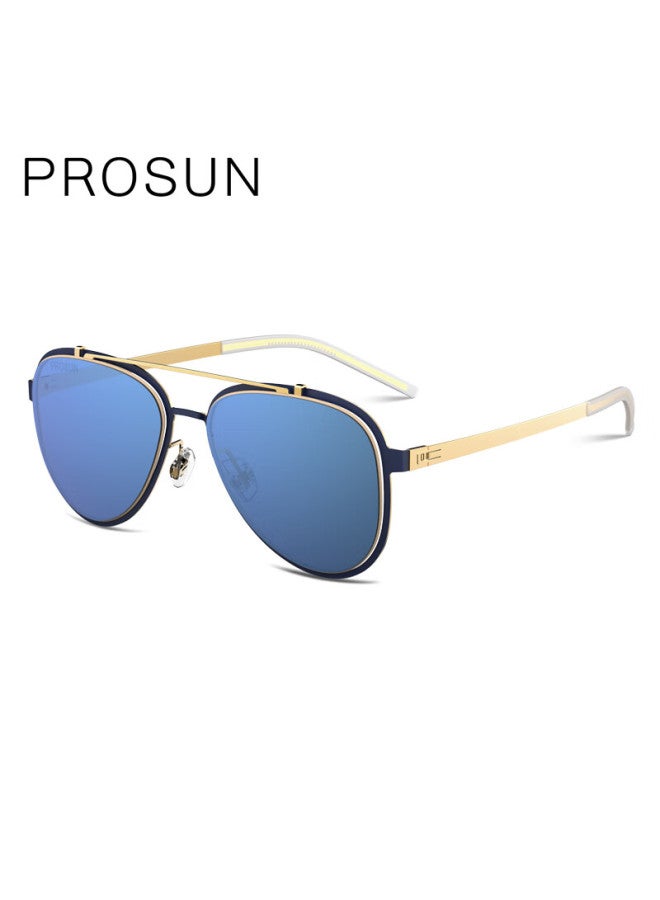 Prosun Hd Polarized Driving Sunglasses For Men And Women Sunscreen Sunglasses Ps8009 D70 Blue Gold - Image 1