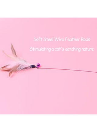 NeoStyle Cat Teaser, Interactive Cat Toys to Promote Bonding, Interactive Cat Toys with Feathers and Bells to Attract Cats' Attention, Interactive Cat Toys for Indoor Cats (steel wire feathers) - view 4