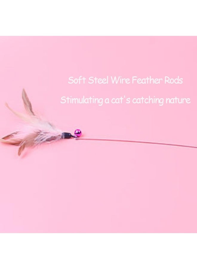Neostyle لعبة نيون ستايل لجذب القطط، ألعاب تفاعلية للقطط لتعزيز الروابط، ألعاب تفاعلية للقطط مع ريش وأجراس لجذب انتباه القطط، ألعاب تفاعلية للقطط المنزلية (ريش سلكي معدني) - Image 4