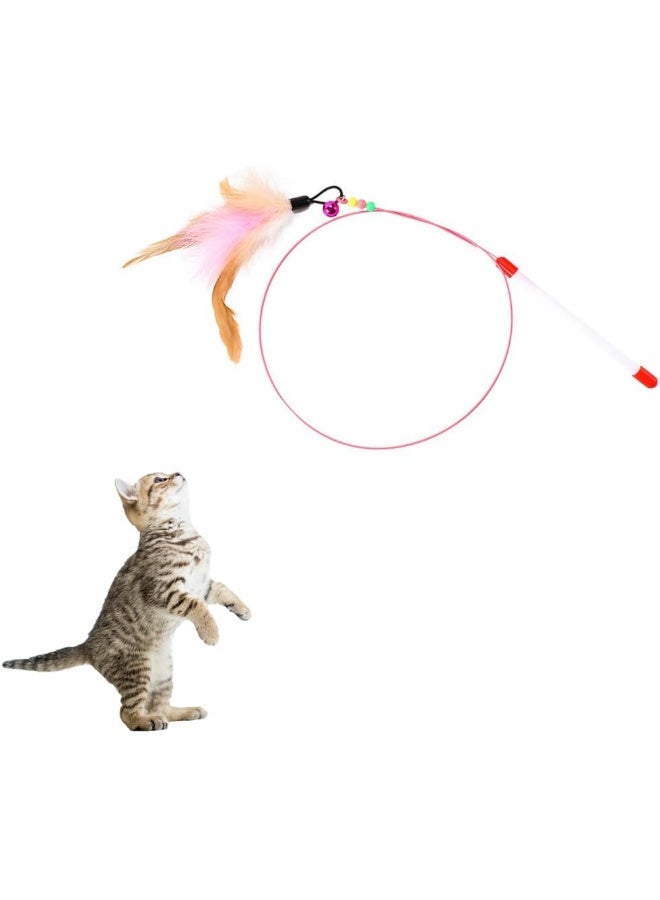 Neostyle لعبة نيون ستايل لجذب القطط، ألعاب تفاعلية للقطط لتعزيز الروابط، ألعاب تفاعلية للقطط مع ريش وأجراس لجذب انتباه القطط، ألعاب تفاعلية للقطط المنزلية (ريش سلكي معدني) - Image 1