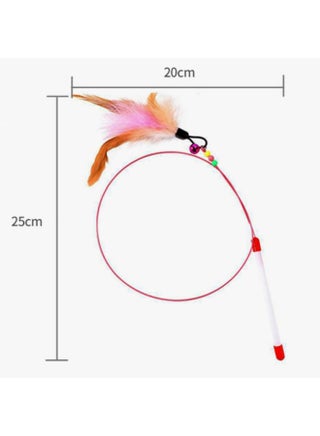 NeoStyle Cat Teaser, Interactive Cat Toys to Promote Bonding, Interactive Cat Toys with Feathers and Bells to Attract Cats' Attention, Interactive Cat Toys for Indoor Cats (steel wire feathers) - view 2