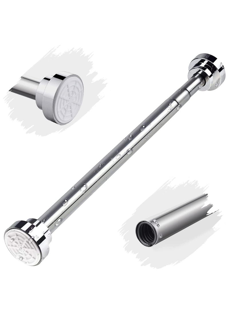 AUTOYSUR Shower Curtain Rod, Adjustable Tension Spring, Shower Curtain Rod Tension, Telescopic Curtain Pole Stainless Steel Extendable Clothes Rail Extendable Pole, No Drilling  - Image 1