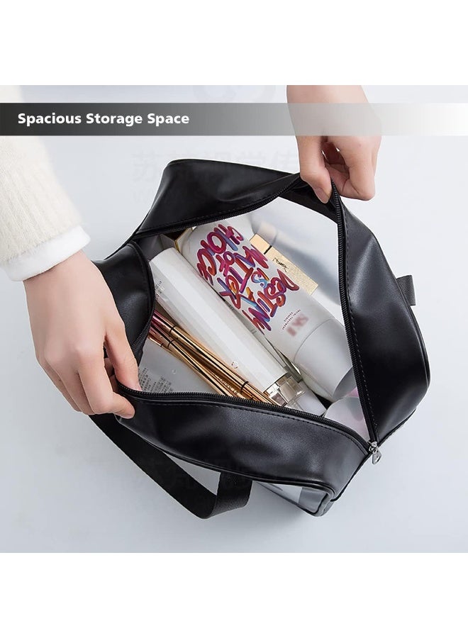 MIMOE Transparent Toiletry Bags 3 Pieces Set - Waterproof Cosmetic Organizer with Zipper Closure, Handle Black Cosmetic Bags for Indoor Travel Outdoor - Image 5