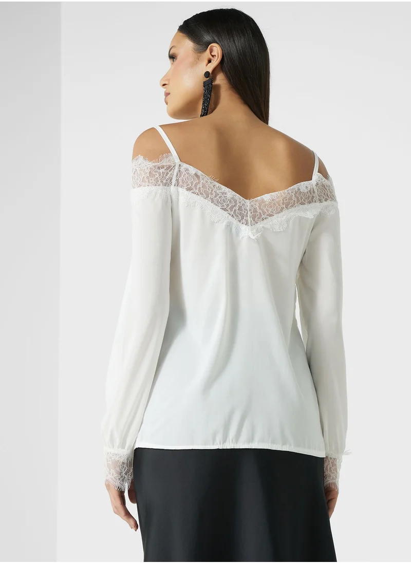 ELLA Lace Neck Top