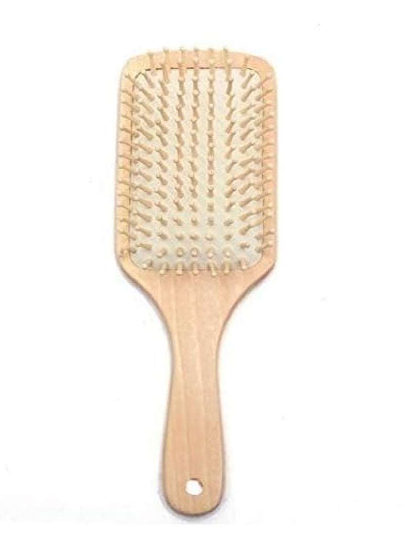 Loquat Anti-static medical hair brush made of wood with unique paddle handle and innovative opening, equipped with keratin bristles that ensure a comfortable massage and improve scalp health. - Image 1