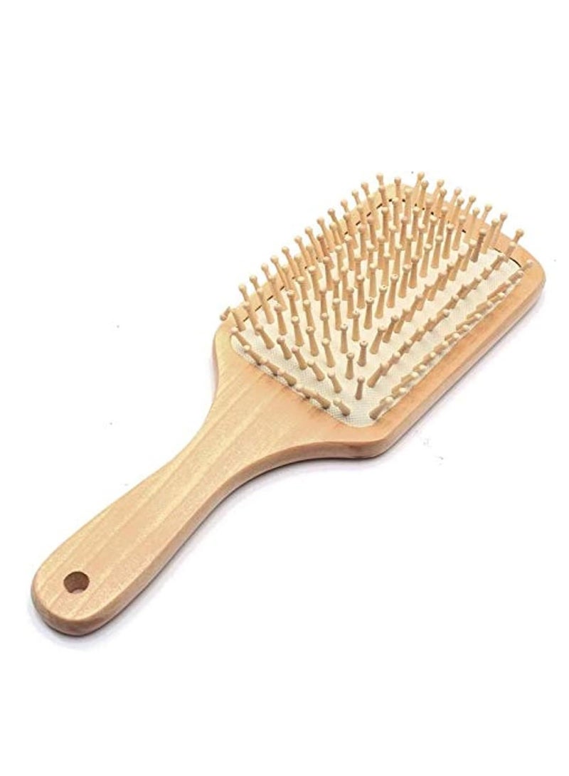 Loquat Anti-static medical hair brush made of wood with unique paddle handle and innovative opening, equipped with keratin bristles that ensure a comfortable massage and improve scalp health. - Image 4