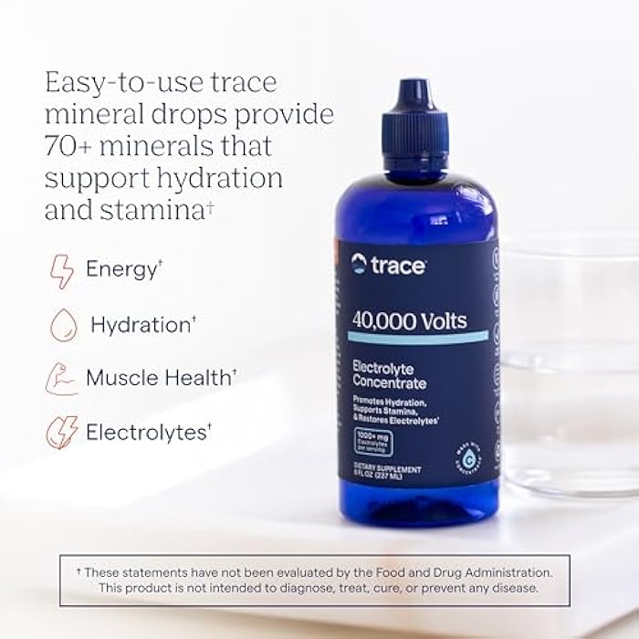 Trace Minerals معادن تتبع 40,000 فولت - يدعم الترطيب والطاقة والعضلات والقدرة على التحمل والقدرة على التحمل - مركز سائل متعدد المعادن والإلكتروليتات مع المغنيسيوم الأيوني والصوديوم والبوتاسيوم (48 حصة) - Image 2