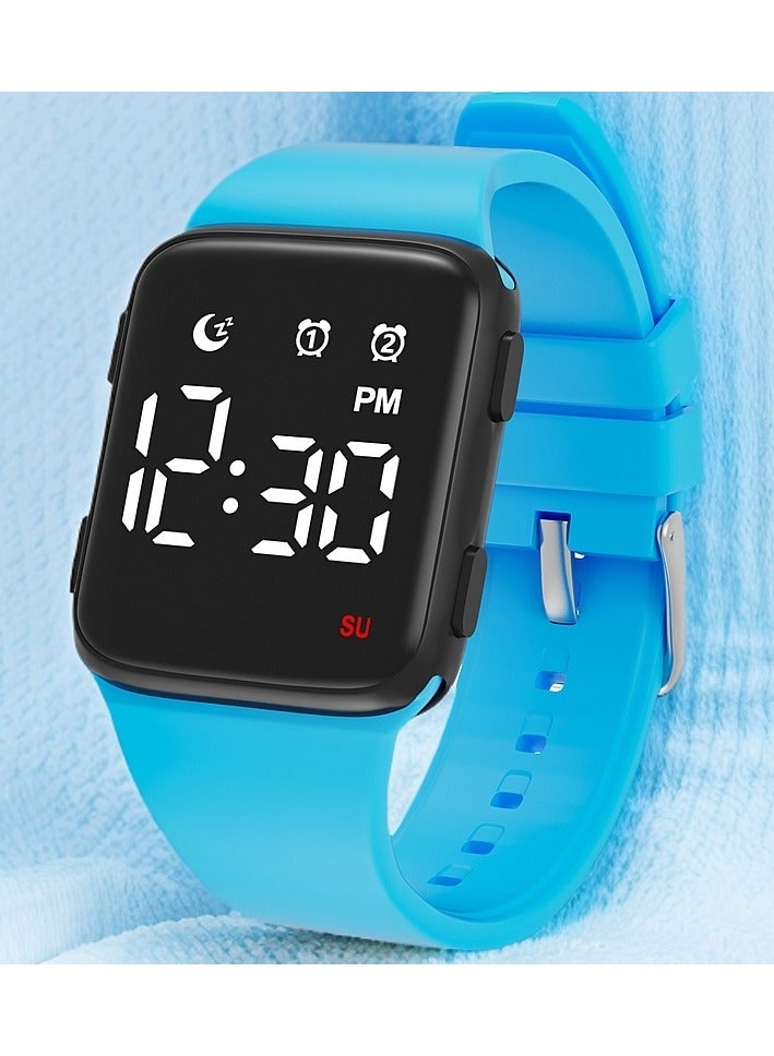 Kids Watches for Girls Boys, Digital Sport Watch with Step Counter Pedometer Vibration Alarm Clock, No App Waterproof Kids Watch Boys Girls Teens Students Ages 5-16, Light Blue - Image 4