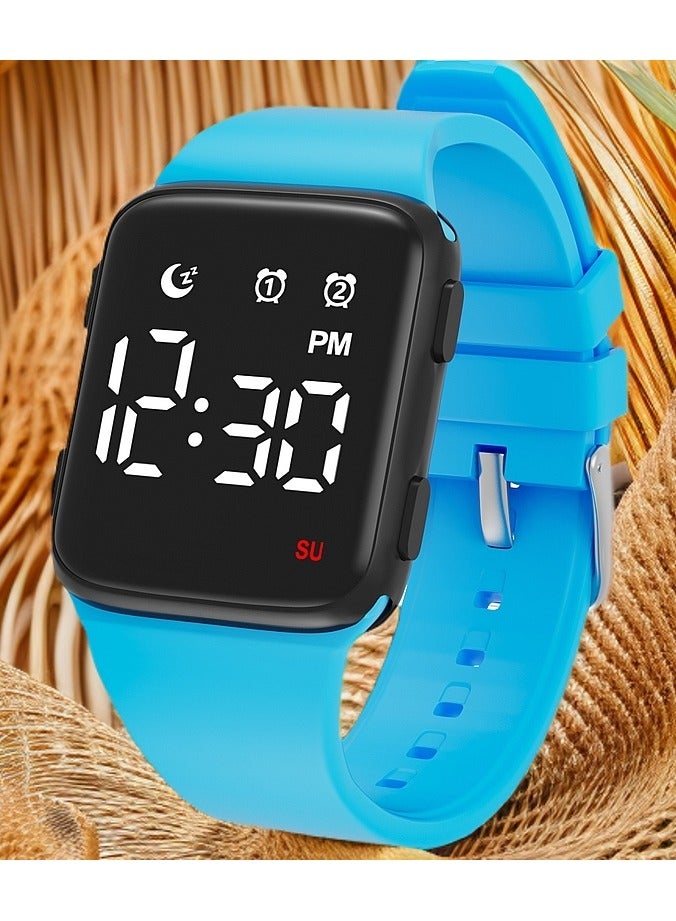 Kids Watches for Girls Boys, Digital Sport Watch with Step Counter Pedometer Vibration Alarm Clock, No App Waterproof Kids Watch Boys Girls Teens Students Ages 5-16, Light Blue - Image 5