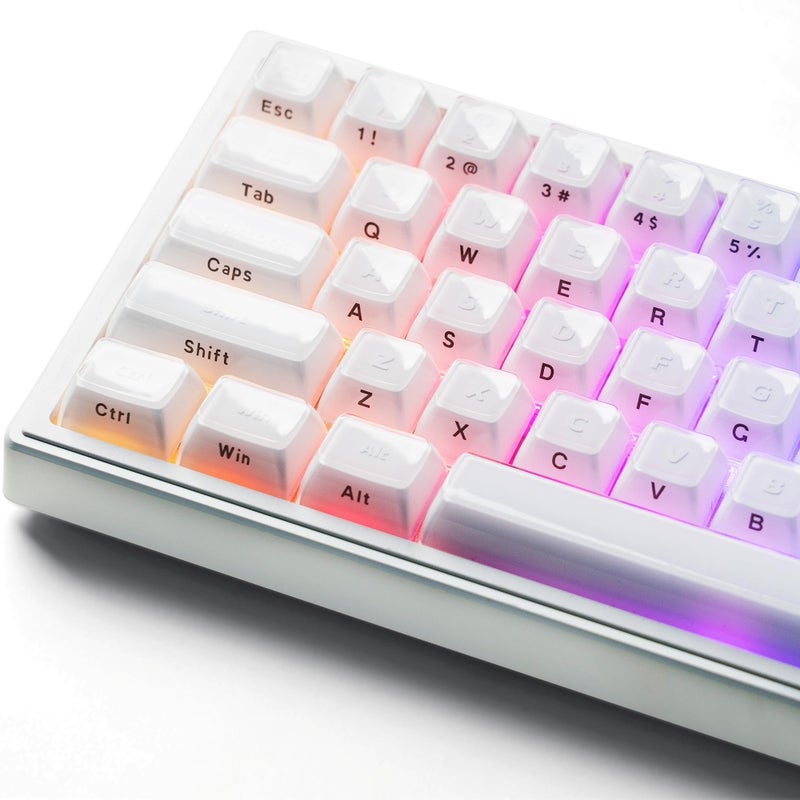 Womier White Jelly Keycaps 3.0, Keycaps for Mechanical Keyboard, Stereo Relief OEM Profile Custom Key caps for 60 75 100% Mechanical Keyboards with Cherry/Gateron MX Switches - Image 1