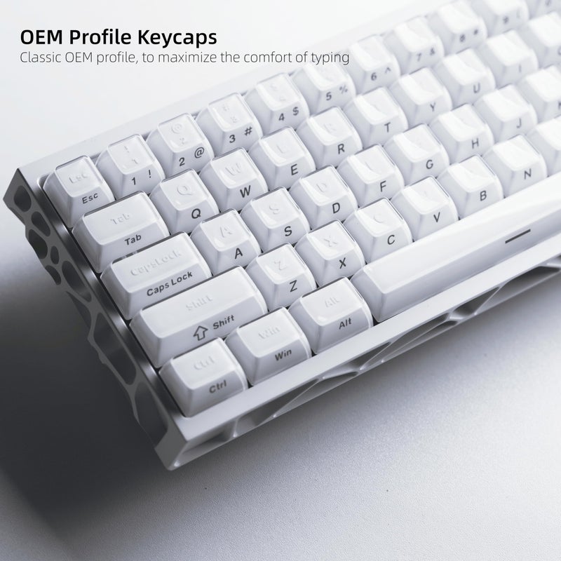 Womier White Jelly Keycaps 3.0, Keycaps for Mechanical Keyboard, Stereo Relief OEM Profile Custom Key caps for 60 75 100% Mechanical Keyboards with Cherry/Gateron MX Switches - Image 2
