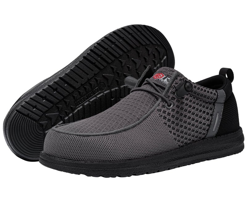 LARNMERN Slip On Steel Toe Loafers Women Work Safety Shoes Lightweight Comfortable Walking Sneakers(7 Women, Dark Grey) - Image 4