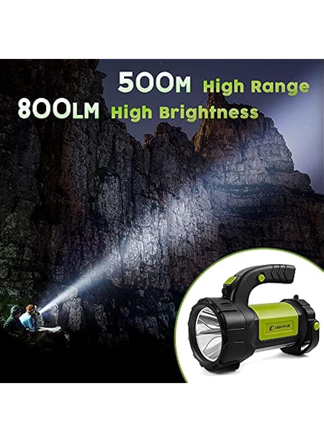 عربست مصباح كشاف مخيم قابل لإعادة الشحن، كشاف LED مع قوة 800 لومن، بطارية قابلة للشحن بسعة 3600، ضوء مخيم مشرق قابل للحمل للطوارئ، رحلات التخييم في الهواء الطلق، انقطاع التيار الكهربائي  - Image 3