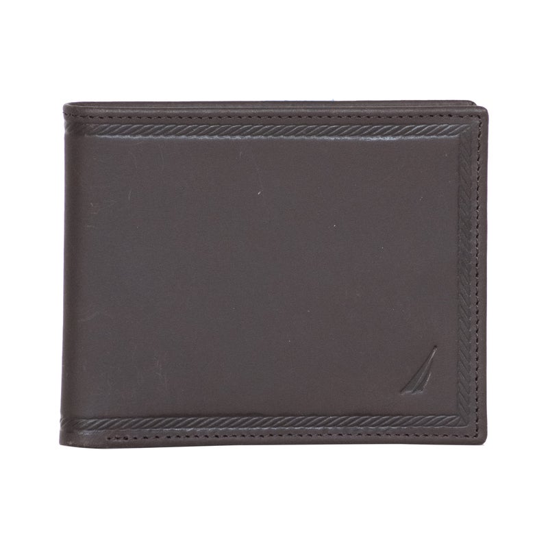 Nautica Mens Classic Sail Bifold Leather Wallet | RFID Blocking Protection | ID Window | 6 Card Slots | 2 Slip Pockets | Billfold Design | Organization | Durable | Stylish - Brown - Image 3