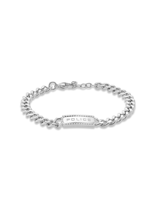 POLICE Taper Bracelet Sleek Chain with StudEmbedded Tag and Signature  - Image 1