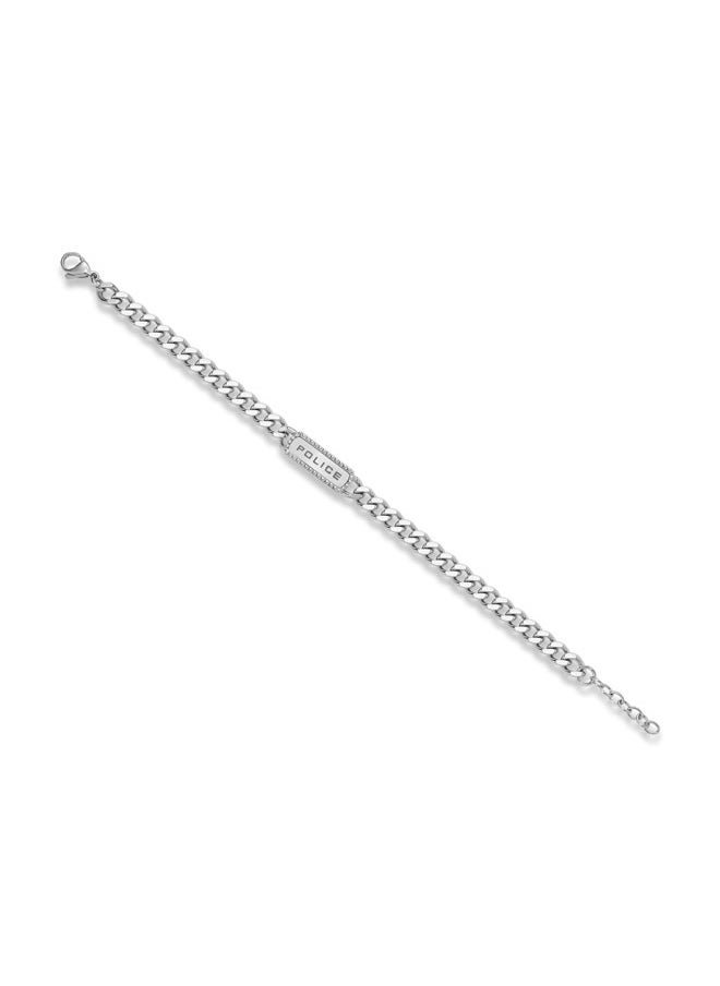 POLICE Taper Bracelet Sleek Chain with StudEmbedded Tag and Signature  - Image 2