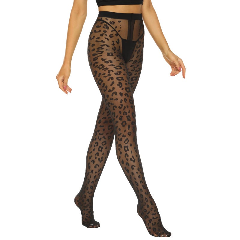 MANZI 20D Patterned Tights for Women Fishnet Stockings Women's Sheer Tights Ultra Thin High Waist Pantyhose (Leopard Tights) - Image 4