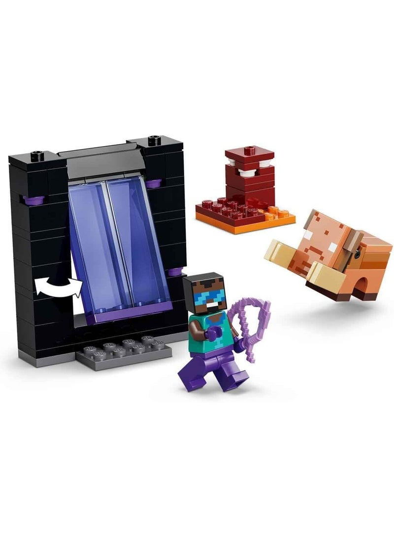 LEGO Minecraft Nether & End Portal Journey - Building Toy w/a Cool Hero, Enderman & Baby Hoglin Mob Figures - Gaming Gift for 7+ Year Old Boys & Girls - 21584 - Image 3