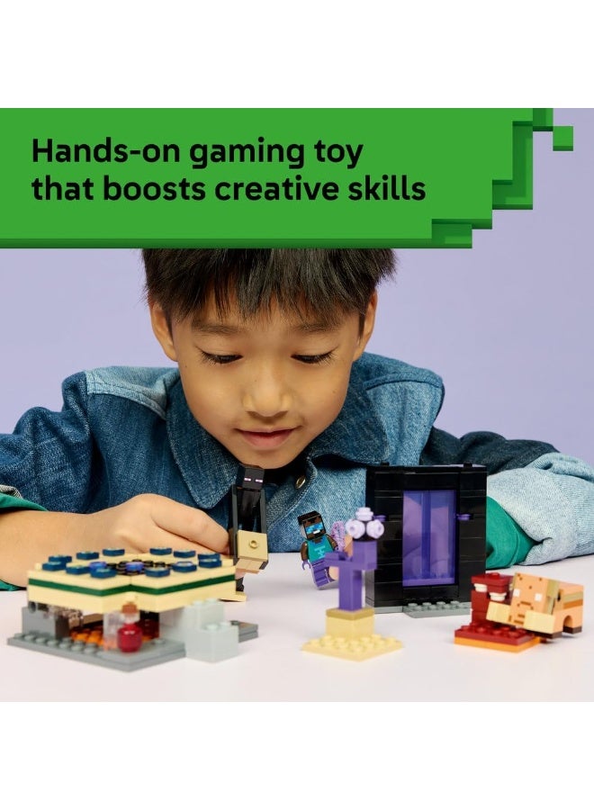 LEGO Minecraft Nether & End Portal Journey - Building Toy w/a Cool Hero, Enderman & Baby Hoglin Mob Figures - Gaming Gift for 7+ Year Old Boys & Girls - 21584 - Image 4