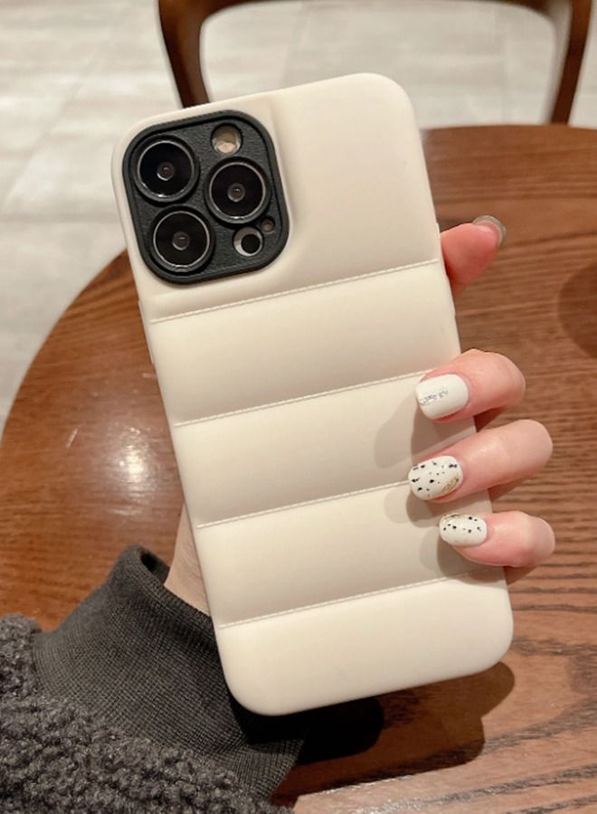 VR CREATIVE White Puffer Jacket Case (Matte) for Apple Iphone 14 Pro - Image 3