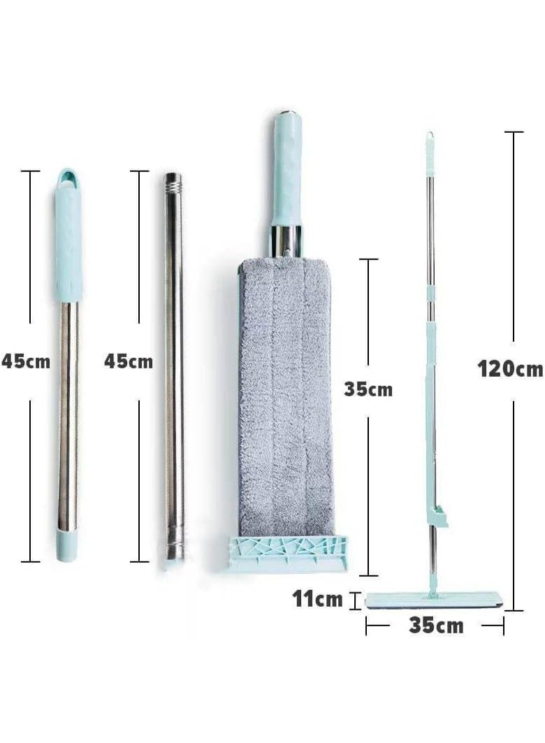 مساحه موب مسطحه ذاتية العصر 360 درجة قابلة للدوران والغسل اليدوي، موب او شرشوبه مسطحة من الميكروفيبر متعددة الاغراض ، وسادات قابلة للغسل للمنزل والمكتب ، مناسبة للتنظيف الجاف والرطب - Image 5