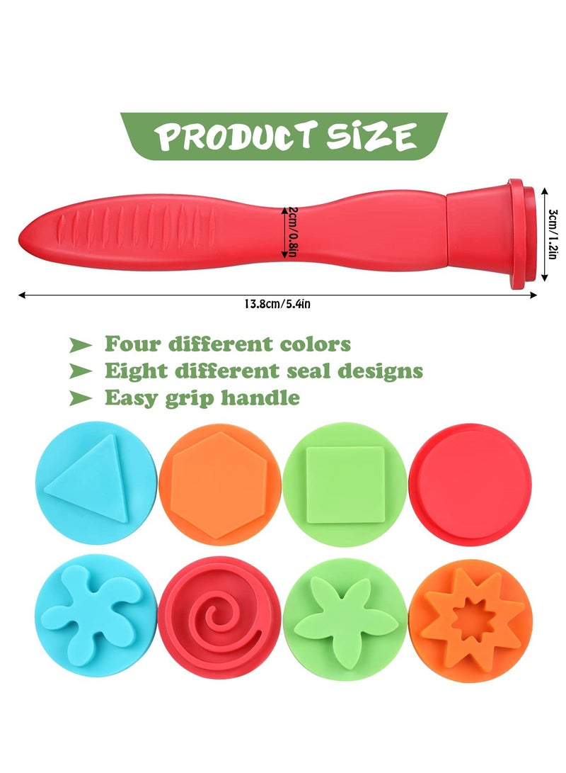 Geometric Shape Stamps, 8 Pcs Fun Paint and Dough Stampers DIY Textures Stampers for Kids Paint and Clay, Arts and Crafts Stamps for Card Making Decorating Signs and DIY Projects - Image 2