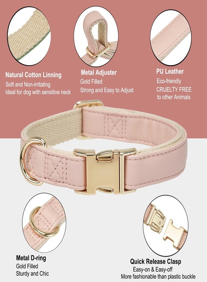 YUDOTE Soft Classic Leather Dog Collar Heavy Duty Padded Collars with Metal Buckle for Puppy Small Medium Dogs (Pink,S) - Image 2