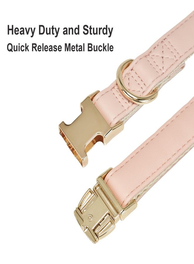 YUDOTE Soft Classic Leather Dog Collar Heavy Duty Padded Collars with Metal Buckle for Puppy Small Medium Dogs (Pink,S) - Image 3