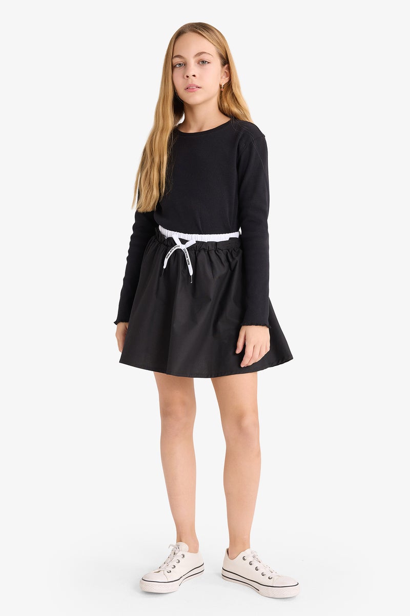 DeFacto Black Girl Girl Twill Regular Fit Skirt Casual - Image 1