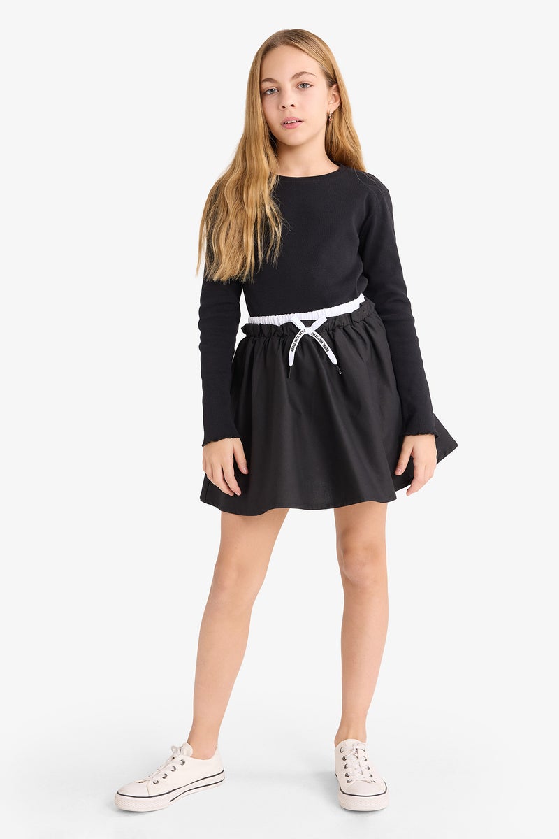 DeFacto Black Girl Girl Twill Regular Fit Skirt Casual - Image 2