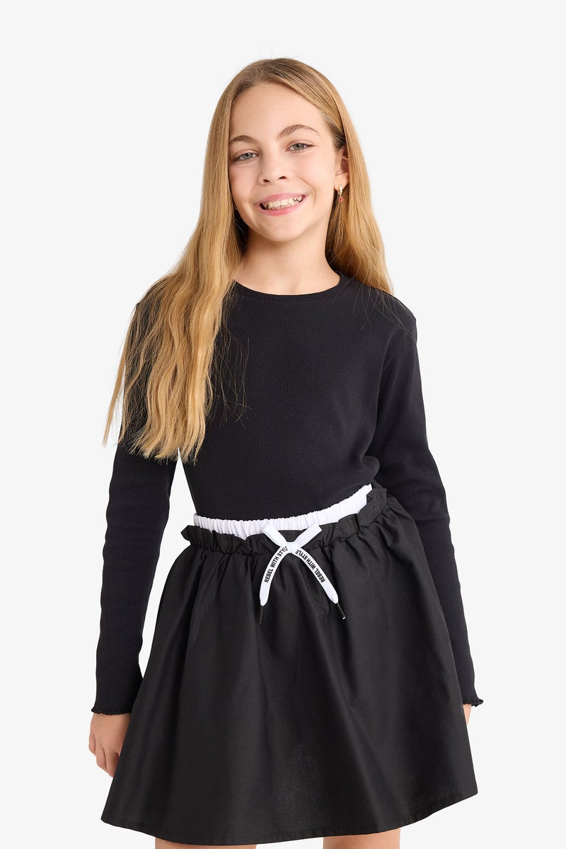 DeFacto Black Girl Girl Twill Regular Fit Skirt Casual - Image 3